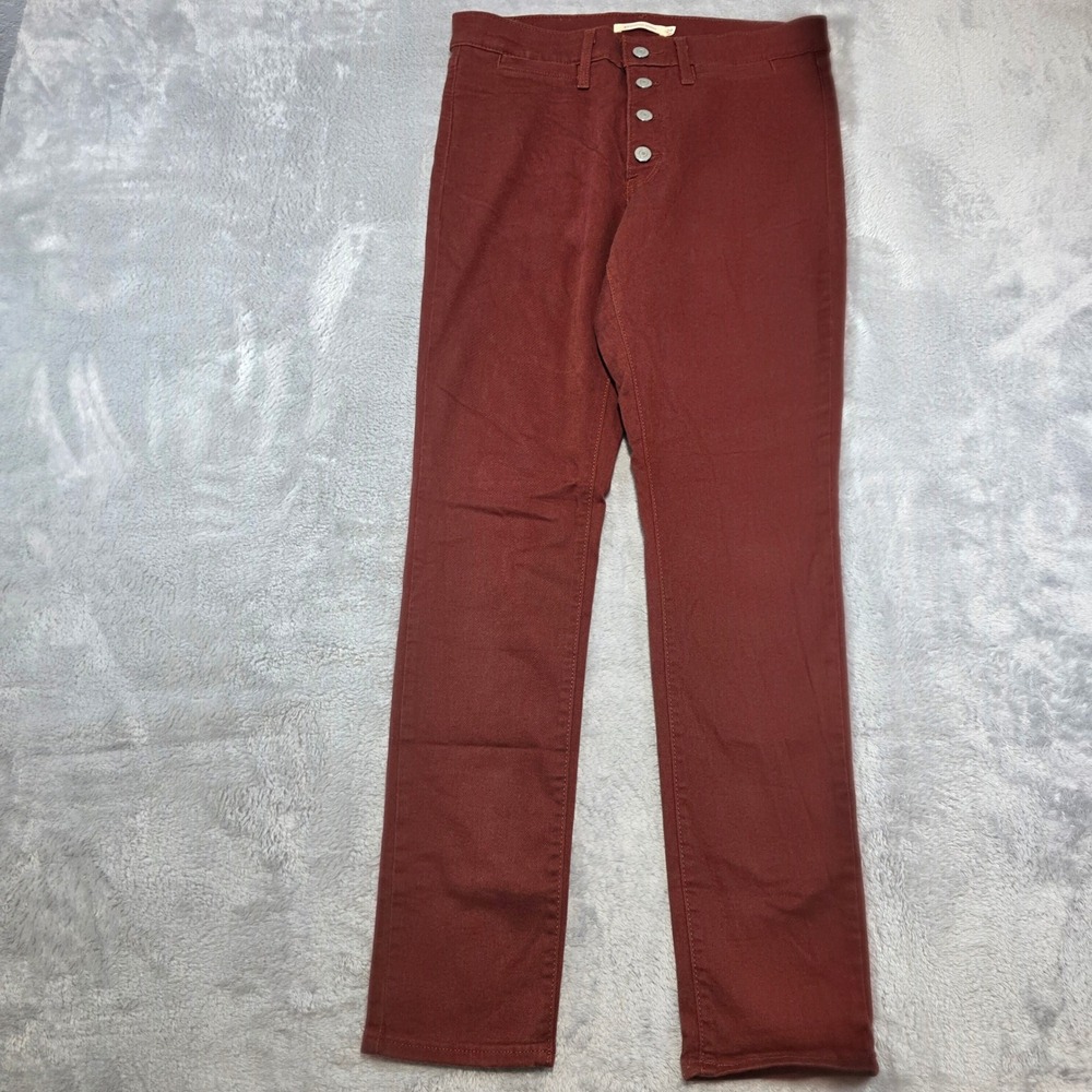Levi's Women 29‎ Burgundy 311 Shaping Skinny Jeans Exposed Button Fly